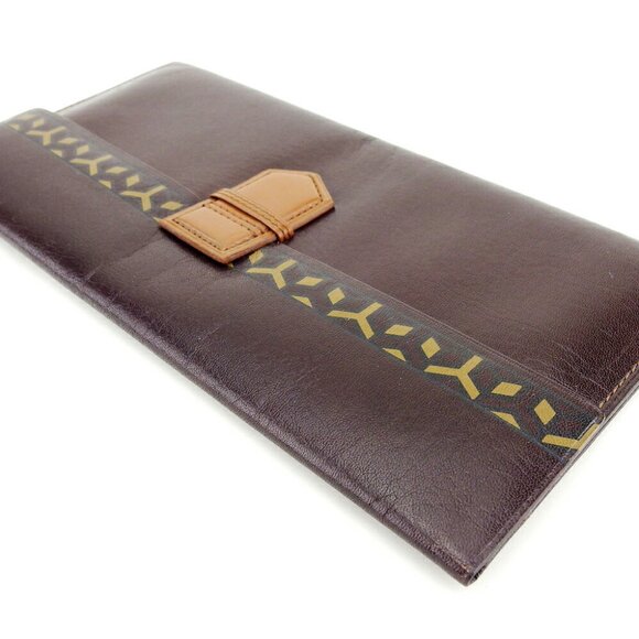 Saint Laurent Long Bird Place Pattern Line With Beige Leather Used - Picture 3 of 8